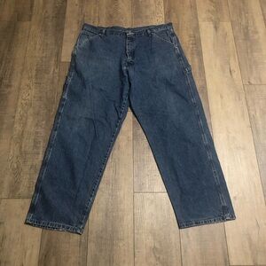 Wrangler mens jean 38x30 Carpenter Straight Leg Mid rise blue denim work pant